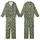 Bridesmaid Wedding Party: Olive Green Botanical Vine White Gold Lined Rayon Sleep Set Kid Satin Pajamas Set - 1