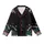 Vintage Santa Chopper Ride: Dynamic Snowy Landscape Flat Graphic All-Over Print Kid Satin Pajamas Set - 2