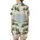 Winter Wonderland Dream: Santa, Deer & Moose Snowy Forest Narrative - Hand-Drawn Storybook Graphic Satin Short-Sleeve Pajamas Set - 3