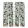 Bridesmaid Muted Sage Abstract Feather Pattern Luxury Loungewear Set with Removable Cuffs Kid Satin Pajamas Set - 3