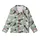 Bridesmaid Muted Sage Abstract Feather Pattern Luxury Loungewear Set with Removable Cuffs Kid Satin Pajamas Set - 2