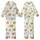Pancakes & Pajamas Theme: Whimsical Golden Breakfast & Cozy Blue Green Pattern Pajamas Kid Satin Pajamas Set - 1