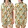 Bridesmaid White Silk Peignoir Pajama Set: Bird of Paradise & Delicate Lace Floral Print Satin Short-Sleeve Pajamas Set - 1