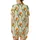 Bridesmaid White Silk Peignoir Pajama Set: Bird of Paradise & Delicate Lace Floral Print Satin Short-Sleeve Pajamas Set - 3