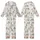 Rabbit Lover's Black & Grey Etched Bunny & Botanical Print Relaxed Comfort Sleep Set Kid Satin Pajamas Set - 1