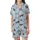 Women's Preppy Horse Pajamas: Colorful Showjumping Equestrian Pattern - Relaxed Fit Sleepwear Pants Satin Short-Sleeve Pajamas Set - 2