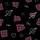Romantic Aesthetic Black Plaid: Sketched Hearts, Arrows, T&L Initials All-Over Motif Kid Satin Pajamas Set - 4