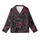 Romantic Aesthetic Black Plaid: Sketched Hearts, Arrows, T&L Initials All-Over Motif Kid Satin Pajamas Set - 2