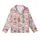Coquette Christmas: Pastel Pink Santa, Gingerbread & Bow Cartoon Satin Pajamas Kid Satin Pajamas Set - 2