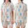 Adorable Chenille Bunny Pattern: Sky Blue & Pink Stylized Rabbit Seamless Print Satin Short-Sleeve Pajamas Set - 1