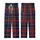 Classic Tartan Plaid: Deep Navy Crimson Red Gold Geometric Pattern - Heritage Style Motif Kid Satin Pajamas Set - 3