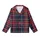 Classic Tartan Plaid: Deep Navy Crimson Red Gold Geometric Pattern - Heritage Style Motif Kid Satin Pajamas Set - 2
