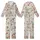 Dog Lover's Whimsical Tropical Party Art: Retro Greyhounds & Flamingos - Muted Greige Design Kid Satin Pajamas Set - 1