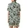 Bridesmaid Muted Sage Abstract Feather Pattern Luxury Loungewear Set with Removable Cuffs Satin Short-Sleeve Pajamas Set - 3