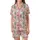 Coquette Christmas: Pastel Pink Santa, Gingerbread & Bow Cartoon Satin Pajamas Satin Short-Sleeve Pajamas Set - 2