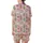 Coquette Christmas: Pastel Pink Santa, Gingerbread & Bow Cartoon Satin Pajamas Satin Short-Sleeve Pajamas Set - 3