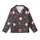 Whimsical Gnome Fan: Buffalo Plaid Gnomes, Snowflakes & Evergreen Dark Charcoal Allover Print Kid Satin Pajamas Set - 2
