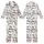 Whimsical Holiday Pattern: Joy Peace Merry Believe Text & Pinecone Holly Art - Seamless Vector Print Kid Satin Pajamas Set - 1
