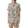 Dog Lover's Whimsical Tropical Party Art: Retro Greyhounds & Flamingos - Muted Greige Design Satin Short-Sleeve Pajamas Set - 3