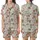 Dog Lover's Whimsical Tropical Party Art: Retro Greyhounds & Flamingos - Muted Greige Design Satin Short-Sleeve Pajamas Set - 1