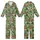 Safari Aesthetic: Hand-Drawn Lounging Leopards Tropical Jungle Repeat Pattern Kid Satin Pajamas Set - 1