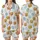 Pancakes & Pajamas Theme: Whimsical Golden Breakfast & Cozy Blue Green Pattern Pajamas Satin Short-Sleeve Pajamas Set - 1