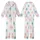 Adorable Chenille Bunny Pattern: Sky Blue & Pink Stylized Rabbit Seamless Print Kid Satin Pajamas Set - 1