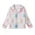Adorable Chenille Bunny Pattern: Sky Blue & Pink Stylized Rabbit Seamless Print Kid Satin Pajamas Set - 2
