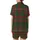 Heritage Style Forest Green Red Tartan Plaid Pattern Graphic Design Satin Short-Sleeve Pajamas Set - 3