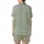 Women's Elegant Minimalist Botanical Sprigs Muted Sage Green Off-White Pattern Satin Short-Sleeve Pajamas Set - 3
