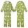 Festive Christmas Geese Pattern: Lime Green, Santa Hats, Lights, 'Merry Duckmas' - Whimsical Holiday Art Kid Satin Pajamas Set - 1