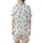 Winter Sports Enthusiast Playful Cartoon Ski & Snowboard Action Scene with Vibrant Yellow Red Blue Figures & Green Trees Satin Short-Sleeve Pajamas Set - 3