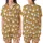 Women's Funny White Geese Christmas Pajama Set with Santa Hats Satin Short-Sleeve Pajamas Set - 1