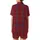 Women's Deep Crimson Tartan Plaid Flannel Sleepwear Set: Navy & White Pattern Satin Short-Sleeve Pajamas Set - 3
