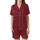 Women's Deep Crimson Tartan Plaid Flannel Sleepwear Set: Navy & White Pattern Satin Short-Sleeve Pajamas Set - 2