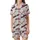 Diamond League Retro Pattern: Pinstripe Baseball & Champion Script Print Satin Short-Sleeve Pajamas Set - 2