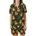 Festive Fan: Whimsical Christmas Duck Pattern with Santa Hats & Holly Berries - Unique Motif Satin Short-Sleeve Pajamas Set - 2