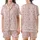 Winter Sweetheart: Playful Two-Tone Rose Candy Cane & Peppermint Pattern - Blush Pink Holiday Motif Satin Short-Sleeve Pajamas Set - 1