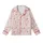 Winter Sweetheart: Playful Two-Tone Rose Candy Cane & Peppermint Pattern - Blush Pink Holiday Motif Kid Satin Pajamas Set - 2