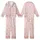 Winter Sweetheart: Playful Two-Tone Rose Candy Cane & Peppermint Pattern - Blush Pink Holiday Motif Kid Satin Pajamas Set - 1