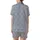 Women's Hand-Printed Periwinkle Botanical Block Print Organic Cotton Sleep Set Satin Short-Sleeve Pajamas Set - 3