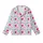 Playful Hearts Pattern: Fuchsia Pink Purple Stylized Dot Art - Whimsical White Background Print Kid Satin Pajamas Set - 2