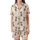 Gentle Loungewear: Cream Crocheted-Look Baby Deer & Love Bug Print Pajama Set Satin Short-Sleeve Pajamas Set - 2