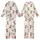 Gentle Loungewear: Cream Crocheted-Look Baby Deer & Love Bug Print Pajama Set Kid Satin Pajamas Set - 1