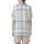 Women's Light Blue Windowpane Plaid Muslin Cotton Summer Lounge Sleepwear Set Satin Short-Sleeve Pajamas Set - 3