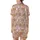 Blush Pink Gingerbread Village: Frosted Houses, Gumdrop Roofs, Snowflakes & Holly Pattern Satin Short-Sleeve Pajamas Set - 3