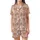 Blush Pink Gingerbread Village: Frosted Houses, Gumdrop Roofs, Snowflakes & Holly Pattern Satin Short-Sleeve Pajamas Set - 2