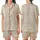 Celebration Ready Champagne Beige Rosebud Flute Pattern - Delicate Gold Blush Botanical Print Satin Short-Sleeve Pajamas Set - 1