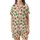 Cozy Woodland Animals: Illustrative Bear Deer Terracotta Green Pine Pattern Satin Short-Sleeve Pajamas Set - 2