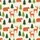 Cozy Woodland Animals: Illustrative Bear Deer Terracotta Green Pine Pattern Satin Short-Sleeve Pajamas Set - 4
